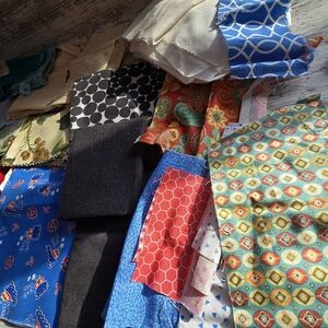 Assorted Quilting Fabric Scrap Bundle - Vintage, Bright Multi-Color Over 1lb